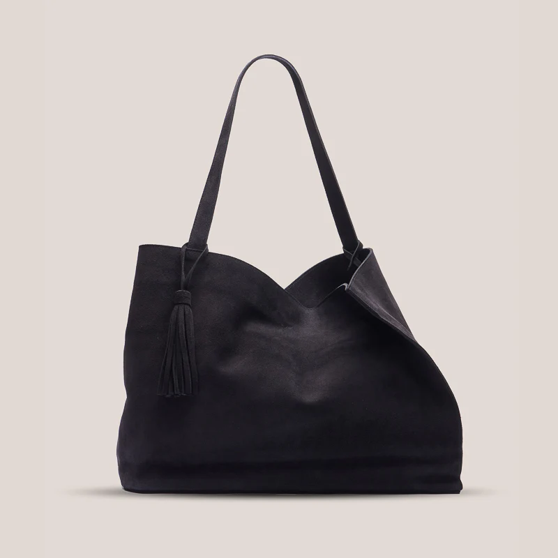 DUNE TOTE BAG SUEDE NAVY BLUE