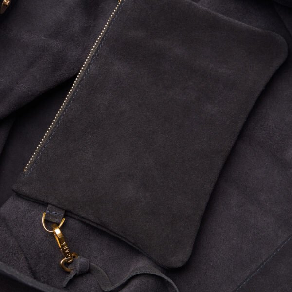 DUNE TOTE BAG SUEDE NAVY BLUE - Image 3