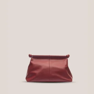 KIARA LEATHER CLUTCH CRANBERRY